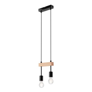 Lampadario a cavo ORAZIO 2xE27/60W/230V faggio