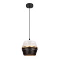 Lampadario a cavo PARIS 1xE27/60W/230V bianco/nero/oro
