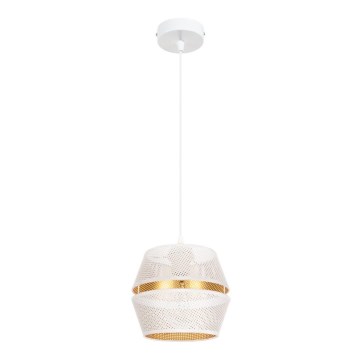 Lampadario a cavo PARIS 1xE27/60W/230V bianco/oro