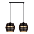 Lampadario a cavo PARIS 2xE27/60W/230V nero/oro