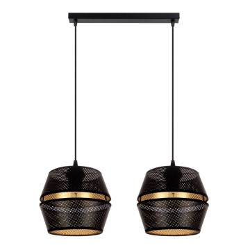 Lampadario a cavo PARIS 2xE27/60W/230V nero/oro