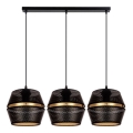 Lampadario a cavo PARIS 3xE27/60W/230V nero/oro