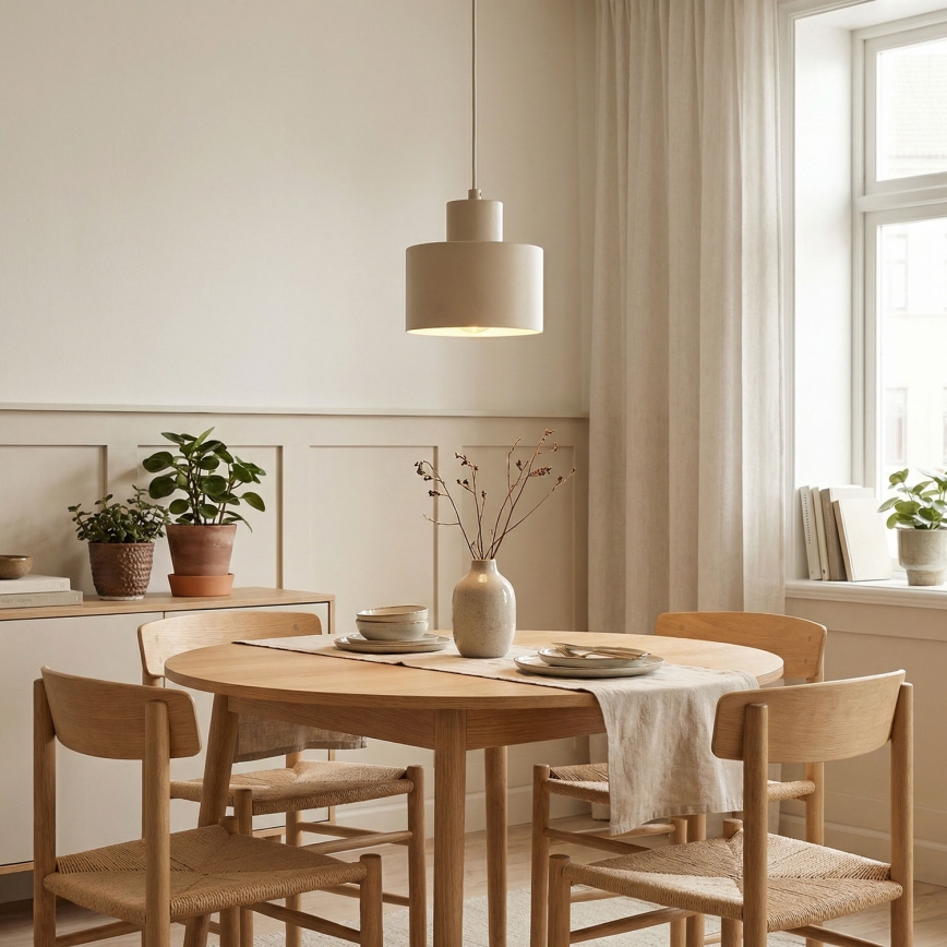 Lampadario a cavo PARKLA 1xE27/15W/230V beige