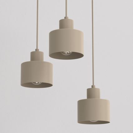 Lampadario a cavo PARKLA 3xE27/15W/230V beige