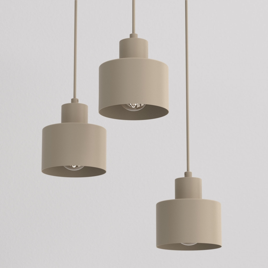 Lampadario a cavo PARKLA 3xE27/15W/230V beige
