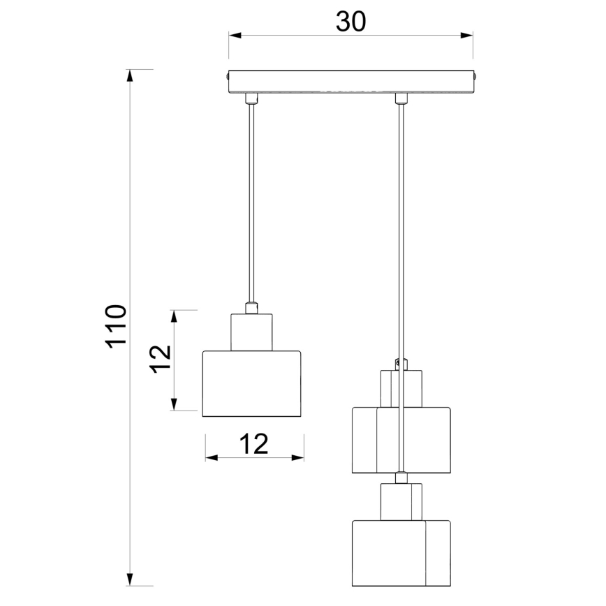 Lampadario a cavo PARKLA 3xE27/15W/230V beige