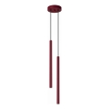 Lampadario a cavo PASTELO 2xG9/8W/230V rosso