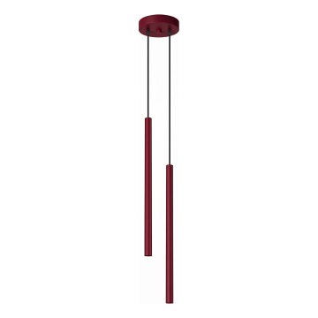Lampadario a cavo PASTELO 2xG9/8W/230V rosso