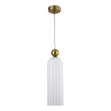 Lampadario a cavo PIEGA 1xE14/40W/230V ottone/bianco
