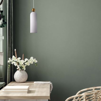 Lampadario a cavo PIEGA 1xE14/40W/230V ottone/bianco