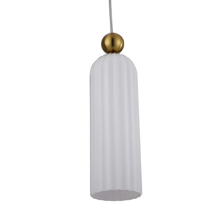 Lampadario a cavo PIEGA 1xE14/40W/230V ottone/bianco