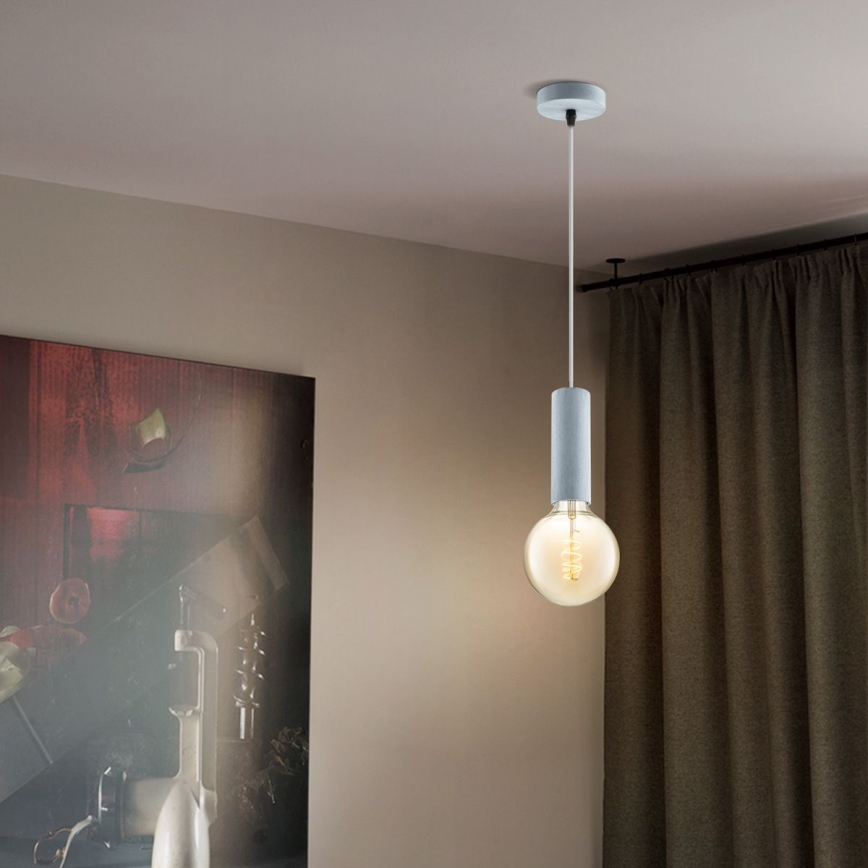 Lampadario a cavo SAGA 1xE27/40W/230V grigio