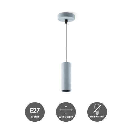 Lampadario a cavo SAGA 1xE27/40W/230V grigio