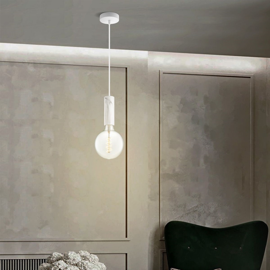 Lampadario a cavo SAGA 1xE27/40W/230V marmo