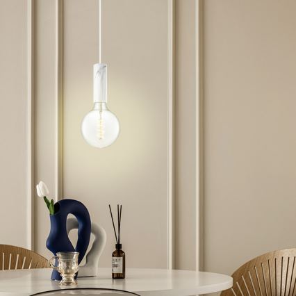 Lampadario a cavo SAGA 1xE27/40W/230V marmo