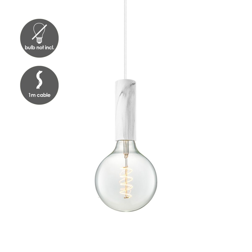 Lampadario a cavo SAGA 1xE27/40W/230V marmo