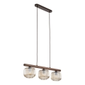 Lampadario a cavo SALVIA 3xE14/10W/230V marrone/marrone fumé