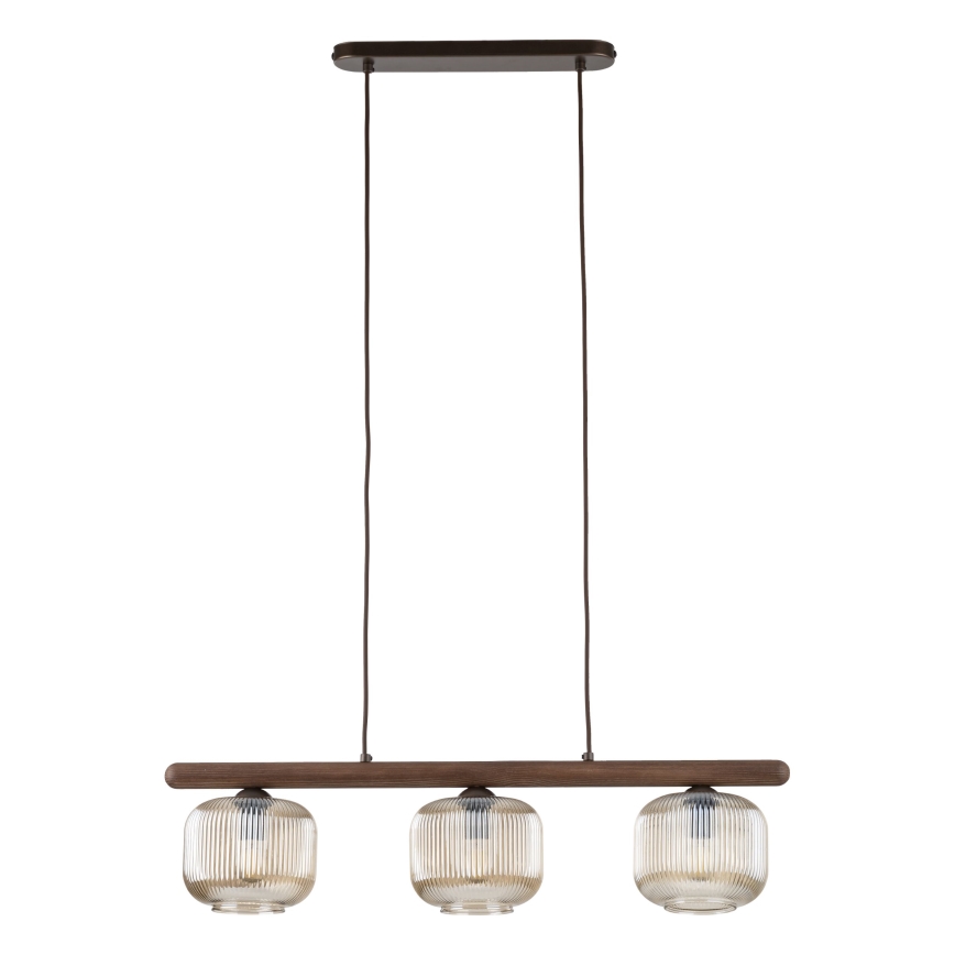 Lampadario a cavo SALVIA 3xE14/10W/230V marrone/marrone fumé