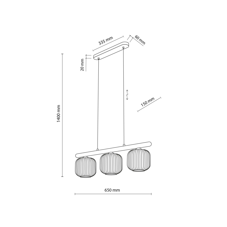 Lampadario a cavo SALVIA 3xE14/10W/230V marrone/marrone fumé