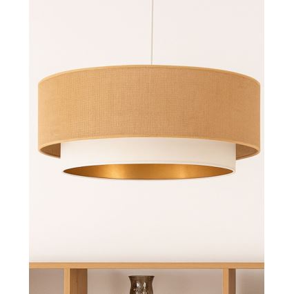 Lampadario a cavo SARTA 1xE27/60W/230V bianco/iuta