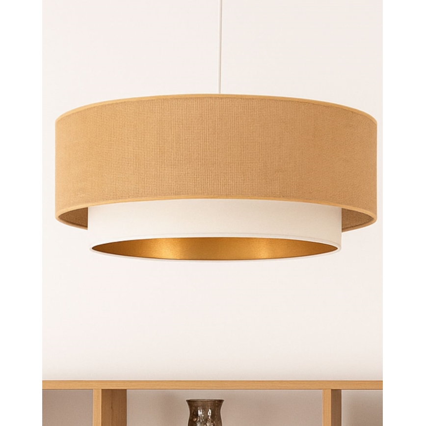 Lampadario a cavo SARTA 1xE27/60W/230V bianco/iuta