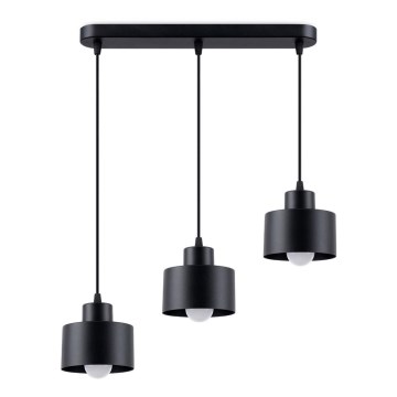 Lampadario a cavo SAVAR 3xE27/60W/230V nero