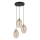 Lampadario a cavo SEBO 3xE27/15W/230V nero/beige fumé