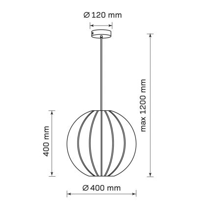 Lampadario a cavo SENSAI 1xE27/20W/230V Ø 40 cm beige