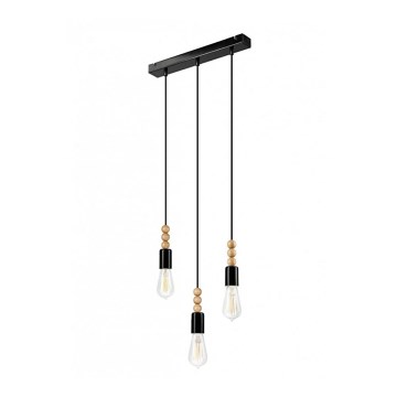Lampadario a cavo SIMON 3xE27/60W/230V faggio