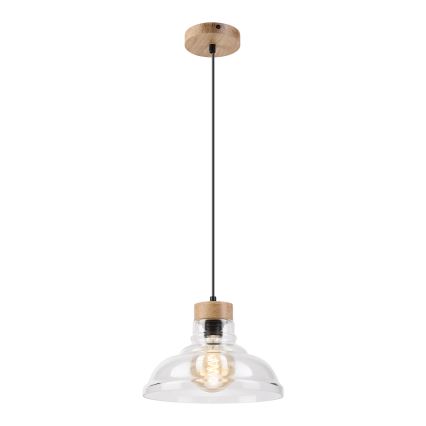 Lampadario a cavo SINGLE 1xE27/60W/230V Ø 28 cm rovere