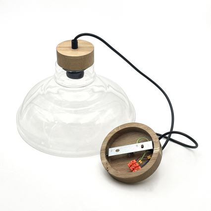 Lampadario a cavo SINGLE 1xE27/60W/230V Ø 28 cm rovere