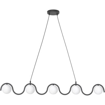 Lampadario a cavo SINUS 5x G9/8W/230V nero