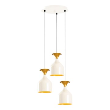 Lampadario a cavo SIVANI 3xE27/40W/230V bianco/rame