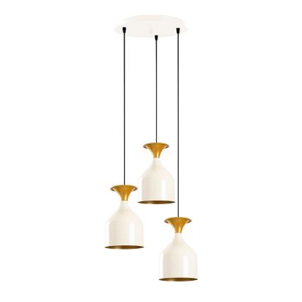 Lampadario a cavo SIVANI 3xE27/40W/230V bianco/rame