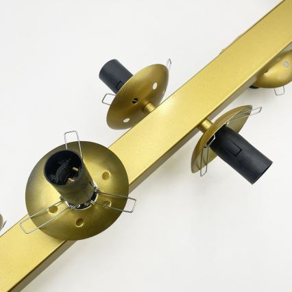 Lampadario a cavo SOLARI 10xE14/15W/230V oro/nero fumé