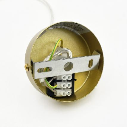 Lampadario a cavo SOLARI 10xE14/15W/230V oro/nero fumé