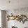 Lampadario a cavo SOLARI 9xE14/15W/230V oro/nero fumé