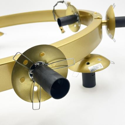 Lampadario a cavo SOLARI 9xE14/15W/230V oro/nero fumé