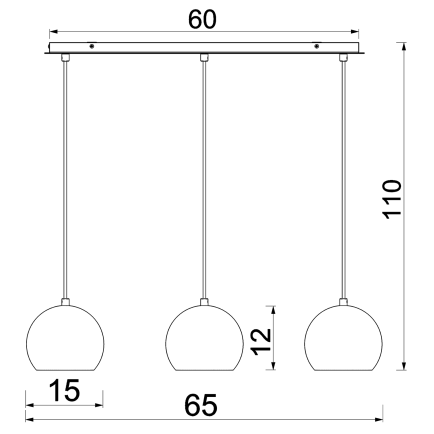 Lampadario a cavo SOOL 3xE27/15W/230V bianco