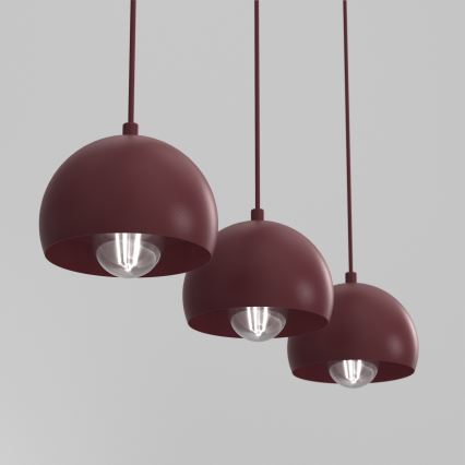 Lampadario a cavo SOOL 3xE27/15W/230V bordeaux