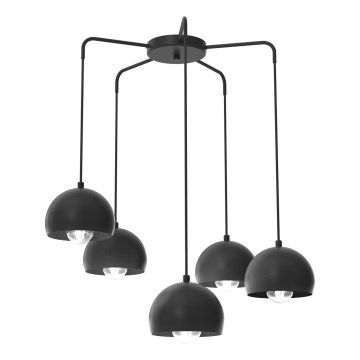 Lampadario a cavo SOOL 5xE27/15W/230V nero