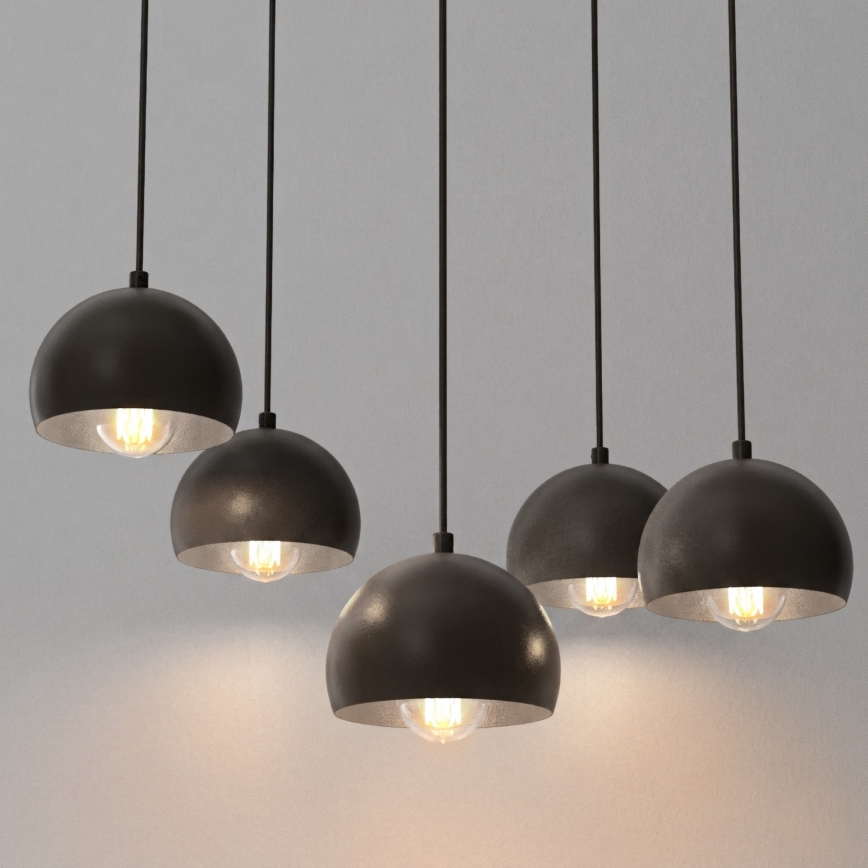 Lampadario a cavo SOOL 5xE27/15W/230V nero