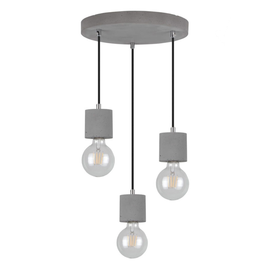 Lampadario a cavo STRONG 3xE27/60W/230V cemento
