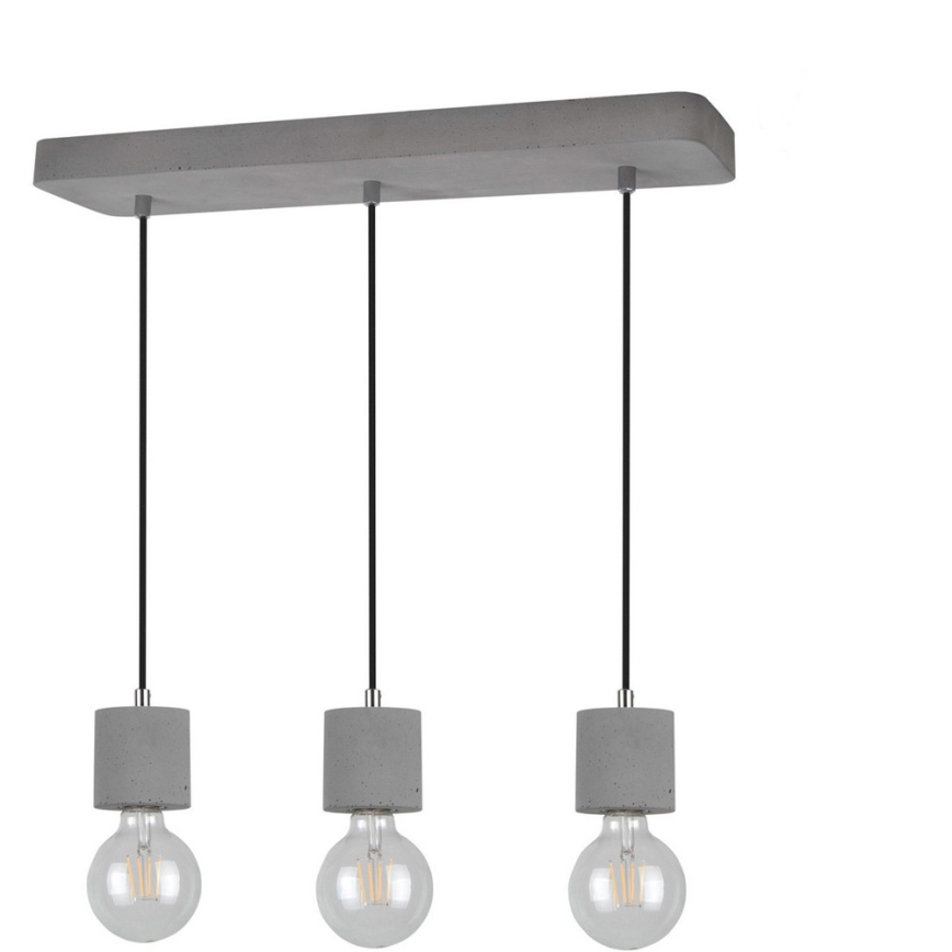 Lampadario a cavo STRONG 3xE27/60W/230V cemento