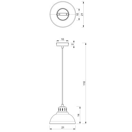 Lampadario a cavo SVEN 1xE27/15W/230V bordeaux
