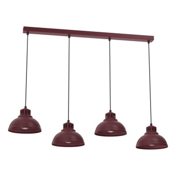 Lampadario a cavo SVEN 4xE27/15W/230V bordeaux