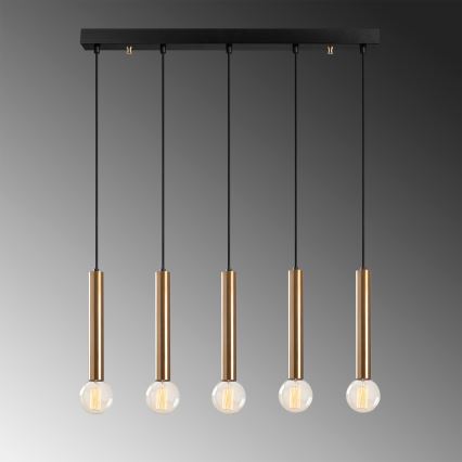 Lampadario a cavo TEMPO 5xE27/40W/230V dorato