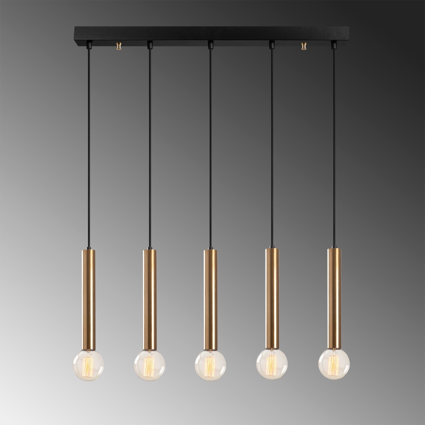 Lampadario a cavo TEMPO 5xE27/40W/230V dorato