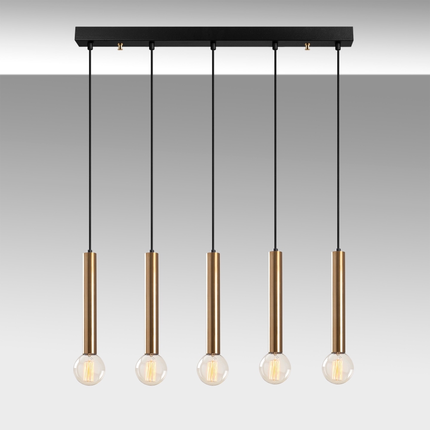 Lampadario a cavo TEMPO 5xE27/40W/230V dorato