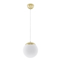 Lampadario a cavo TOYA 1xE27/60W/230V Ø 20 cm bianco/oro
